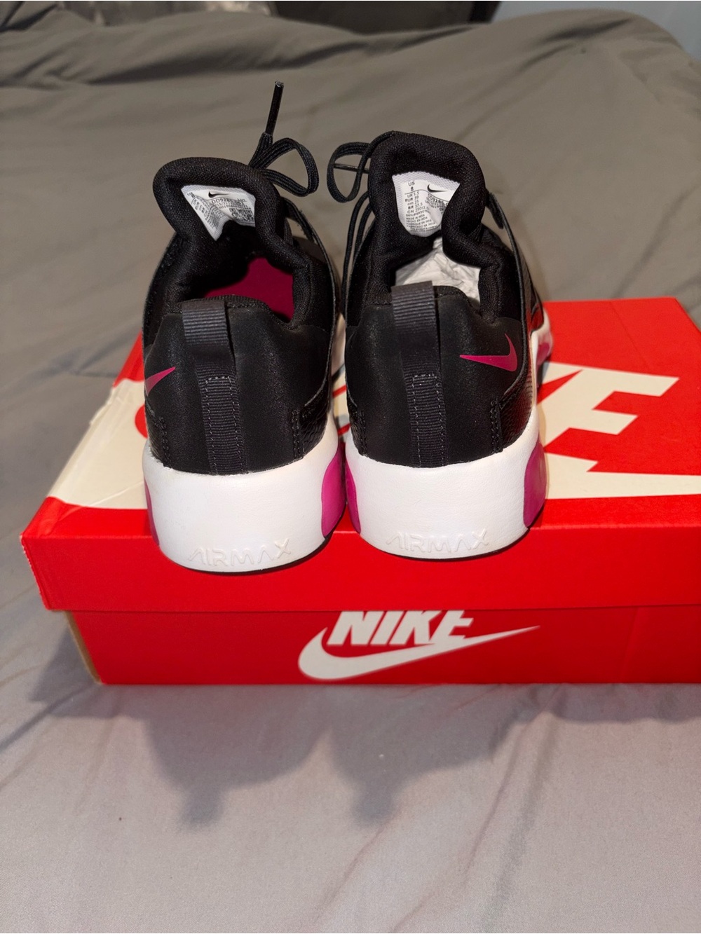 Nike Women's Black Sneakers with Pink Accents - Picture 3 of 5